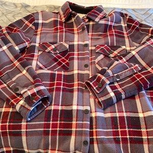 Fleece plaid shirt / jacket
